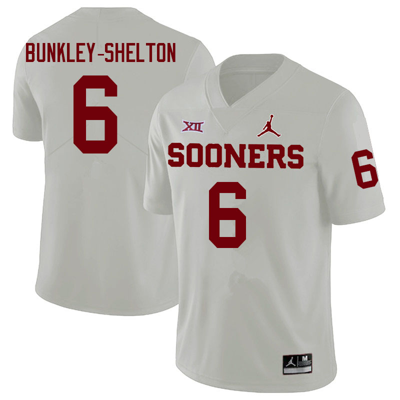 Oklahoma Sooners #6 LV Bunkley-Shelton College Football Jerseys Sale-White